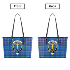 Mercer Modern Tartan Crest Leather Tote Bag