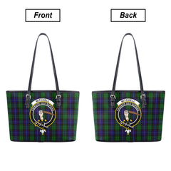 Mitchell Tartan Crest Leather Tote Bag