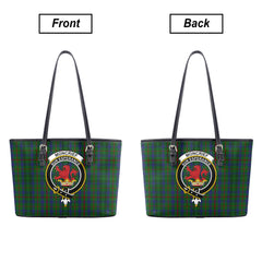 Moncrief Of Atholl Tartan Crest Leather Tote Bag