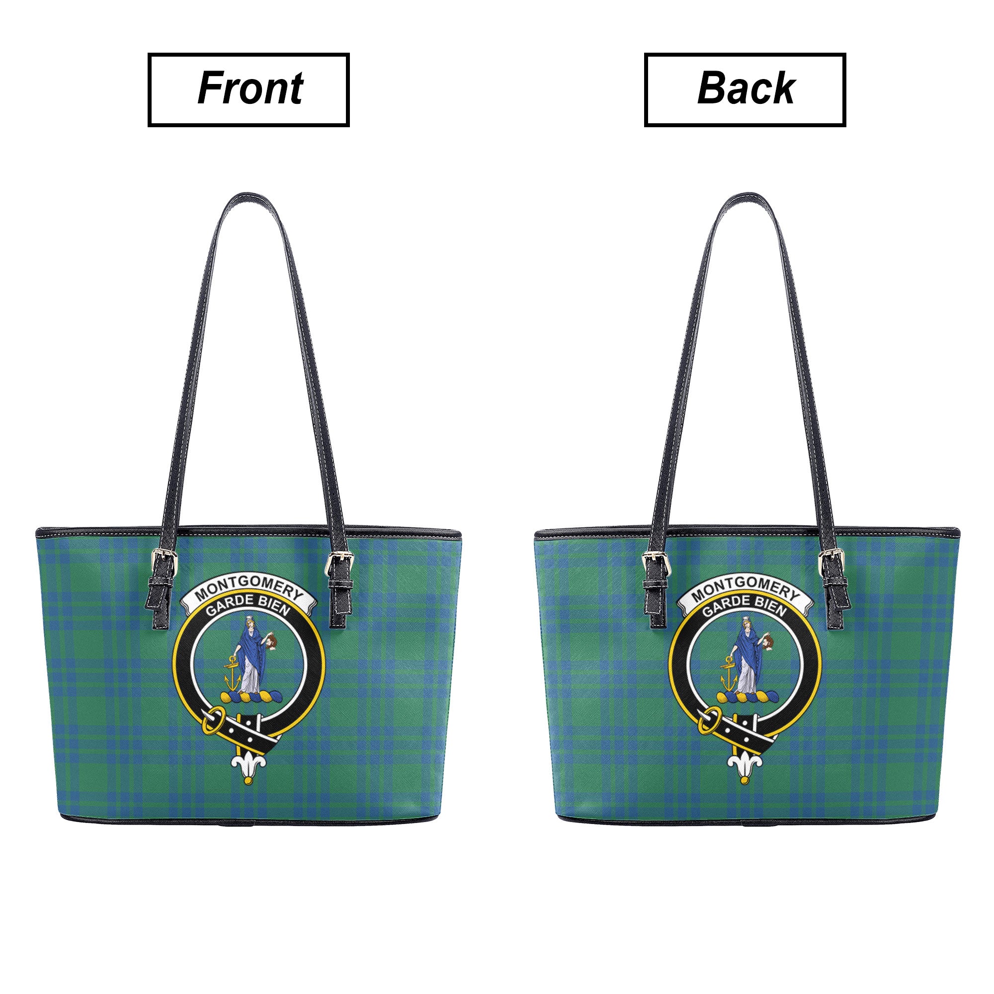 Montgomery Ancient Tartan Crest Leather Tote Bag