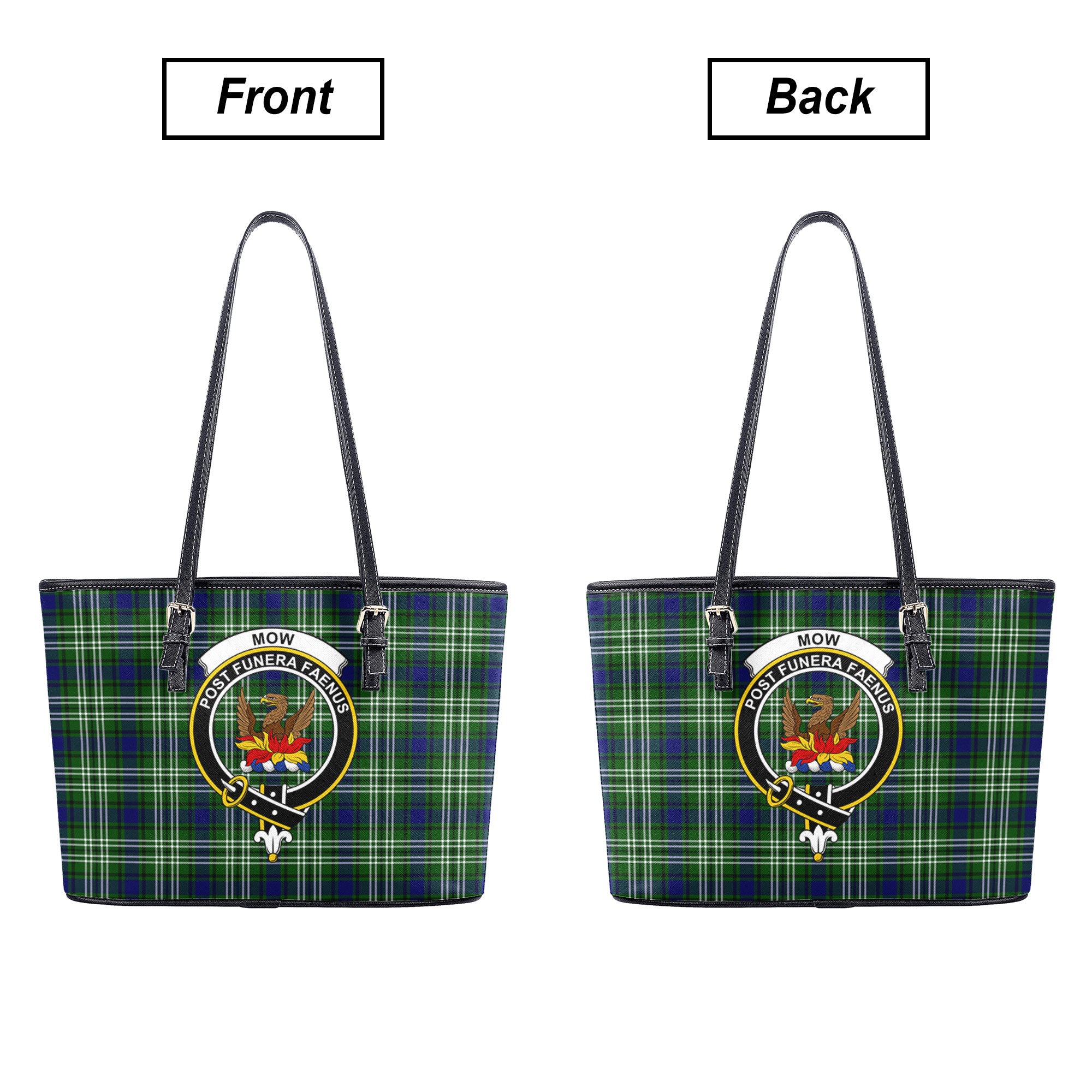 Mow Tartan Crest Leather Tote Bag