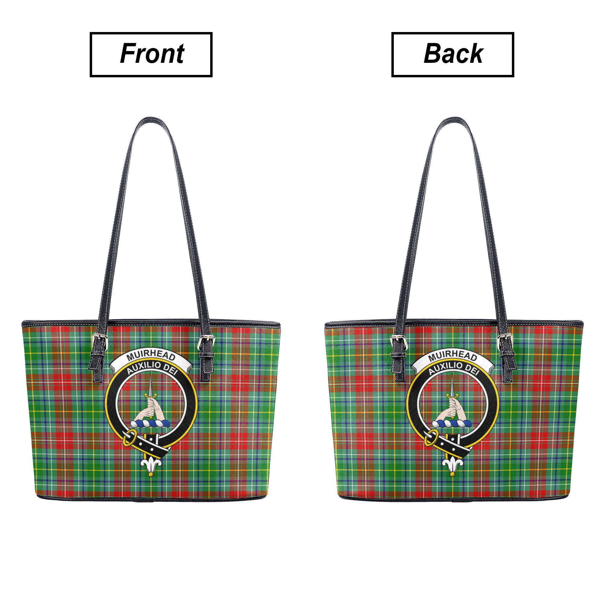 Muirhead Tartan Crest Leather Tote Bag