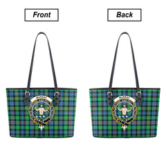 Murray of Atholl Ancient Tartan Crest Leather Tote Bag