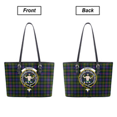 Murray of Atholl Modern Tartan Crest Leather Tote Bag