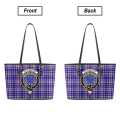 Ochterlony Tartan Crest Leather Tote Bag