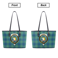 Oliphant Ancient Tartan Crest Leather Tote Bag