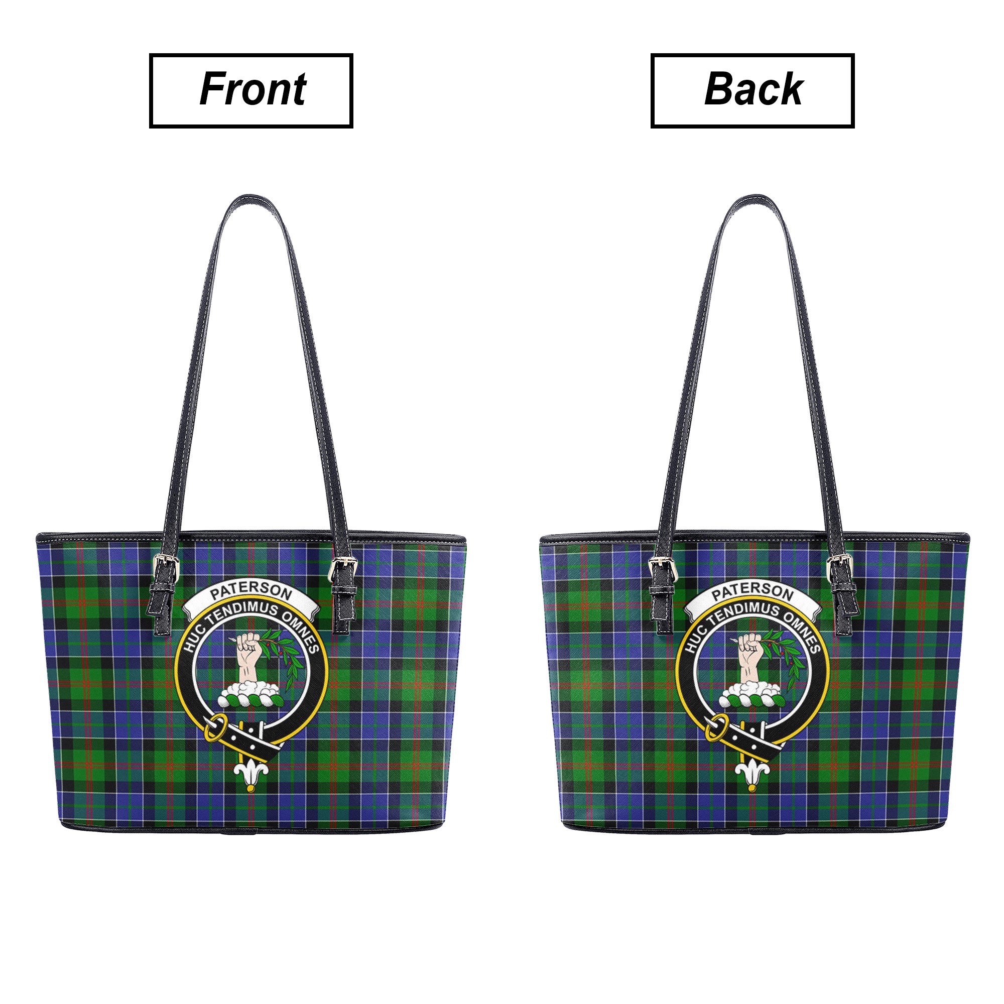 Paterson Tartan Crest Leather Tote Bag