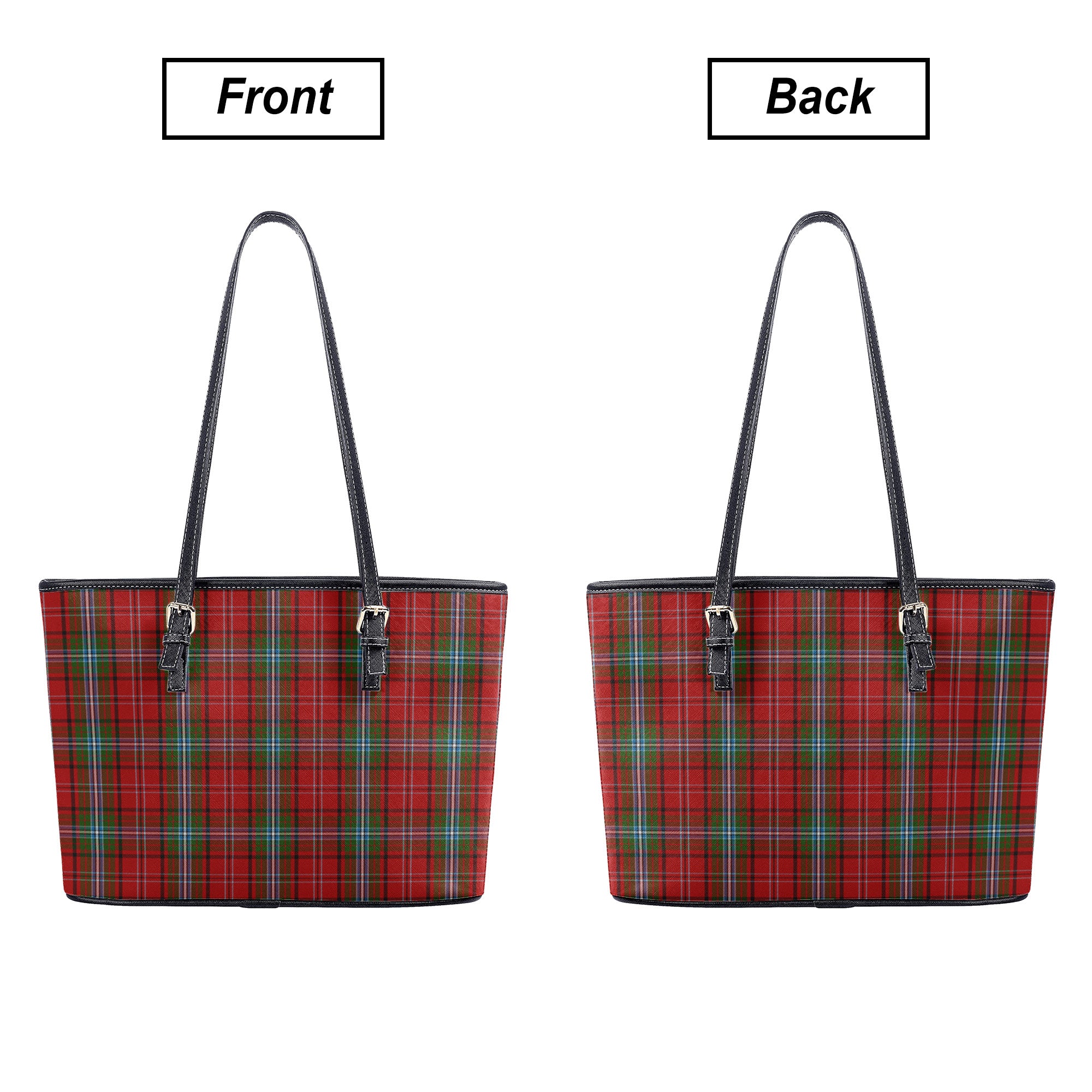 Peacock Tartan Leather Tote Bag