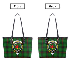 Primrose Tartan Crest Leather Tote Bag