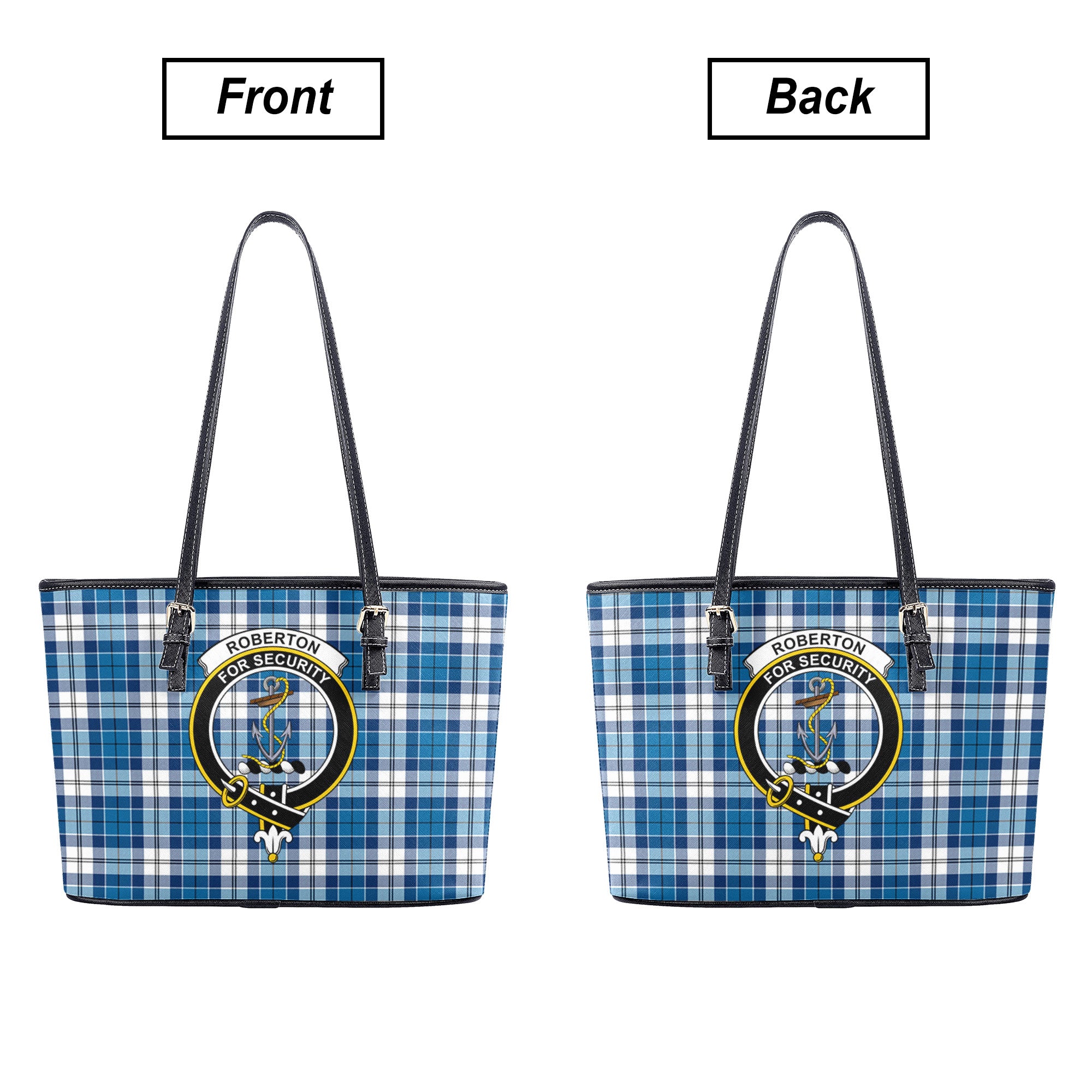 Roberton Tartan Crest Leather Tote Bag