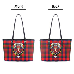 Robertson Modern Tartan Crest Leather Tote Bag