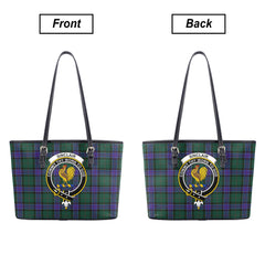 Sinclair Hunting Modern Tartan Crest Leather Tote Bag