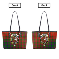 Skene Modern Tartan Crest Leather Tote Bag