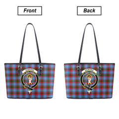 Skirving Tartan Crest Leather Tote Bag