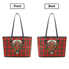 Spens (or Spence) Tartan Crest Leather Tote Bag