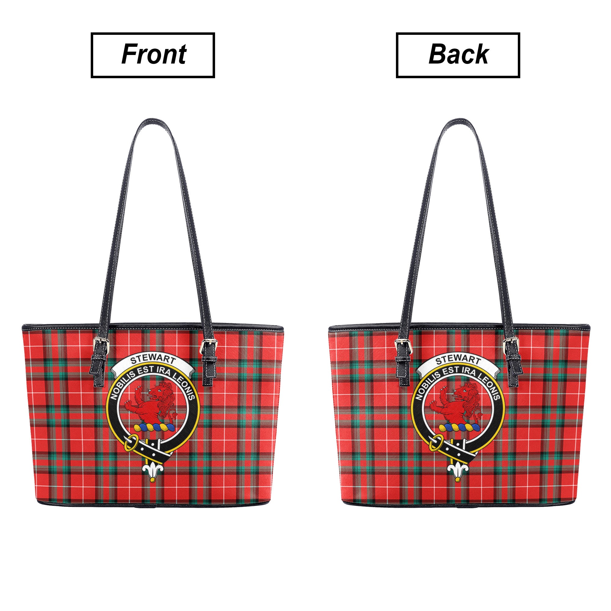 Stewart (Stuart) of Bute Tartan Crest Leather Tote Bag