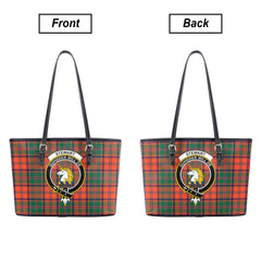 Stewart of Appin Ancient Tartan Crest Leather Tote Bag