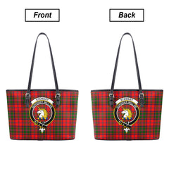 Stewart of Appin Modern Tartan Crest Leather Tote Bag