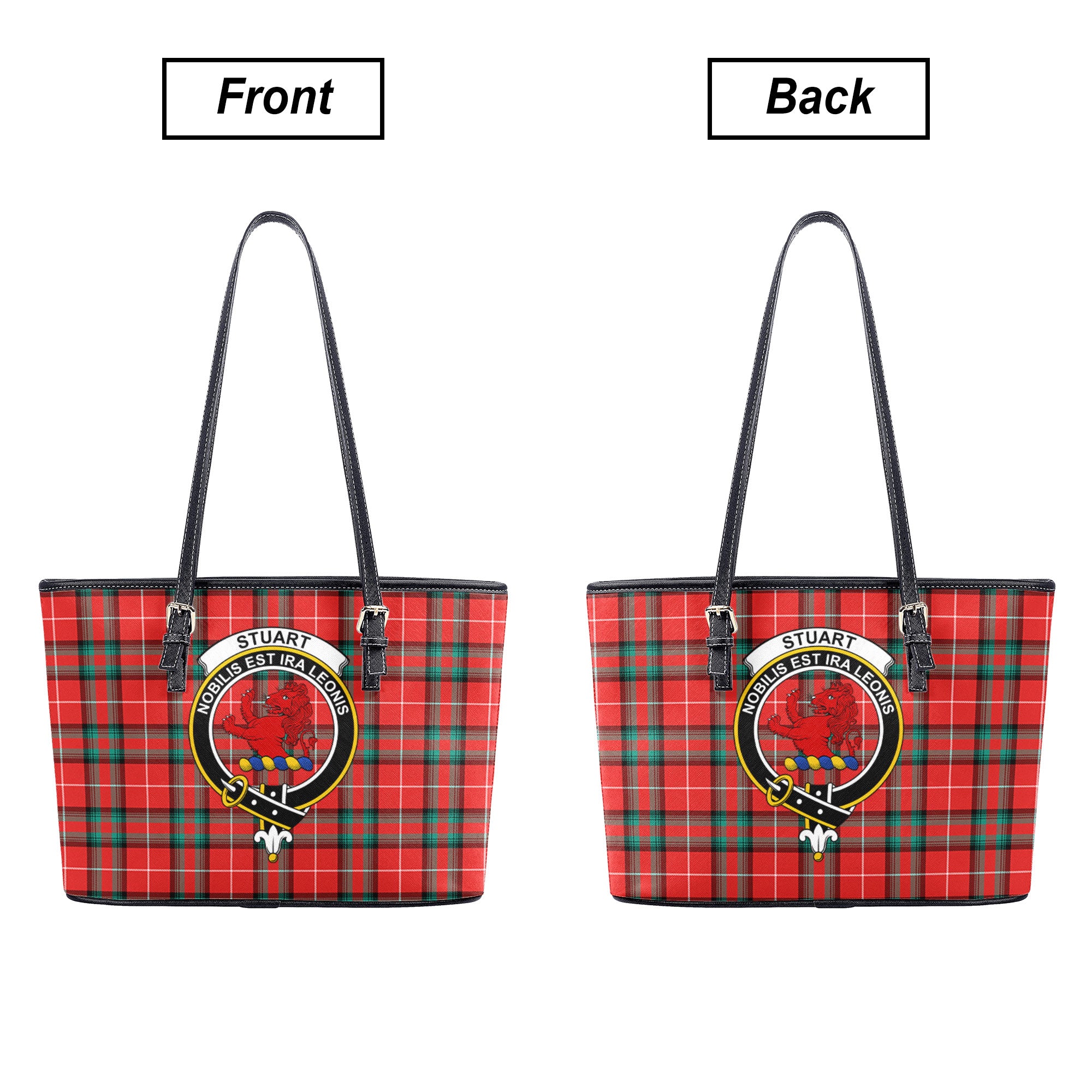 Stuart of Bute Tartan Crest Leather Tote Bag