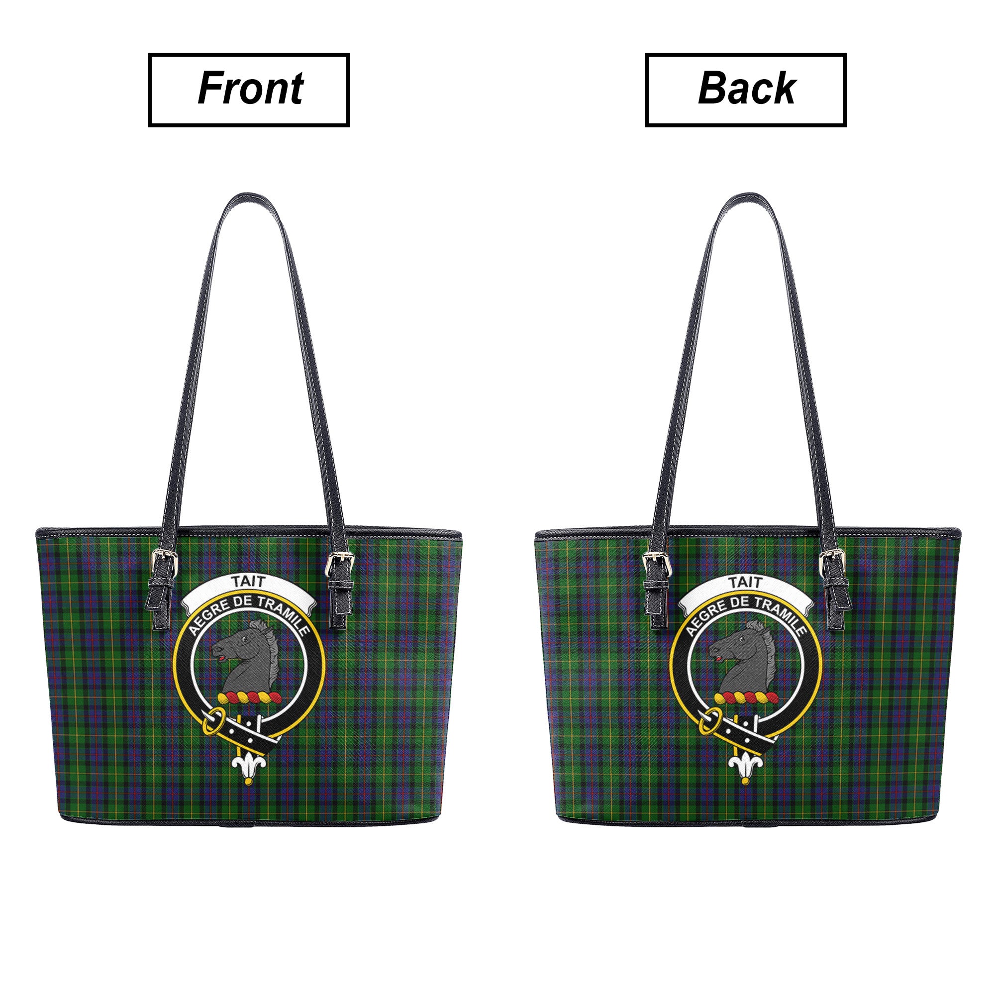 Tait Tartan Crest Leather Tote Bag