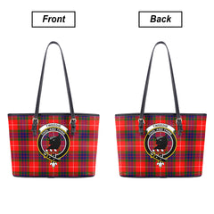 Tweedie Tartan Crest Leather Tote Bag