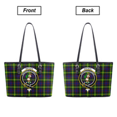 Watson Modern Tartan Crest Leather Tote Bag