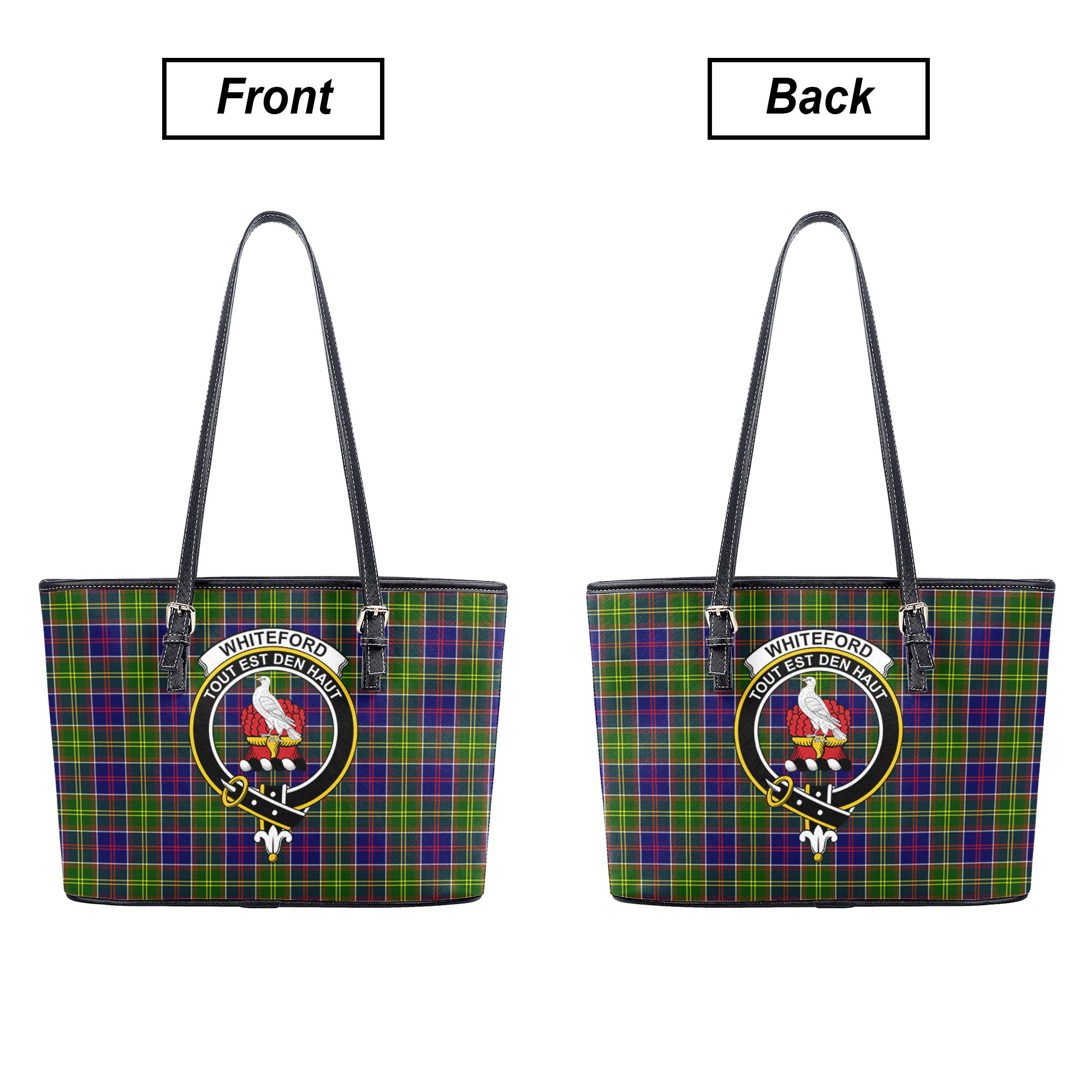 Whiteford Tartan Crest Leather Tote Bag