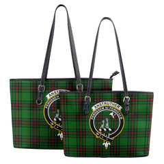 Anstruther Tartan Crest Leather Tote Bag