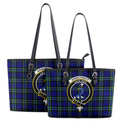 Arbuthnot Modern Tartan Crest Leather Tote Bag