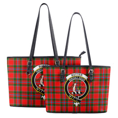 Butter Tartan Crest Leather Tote Bag