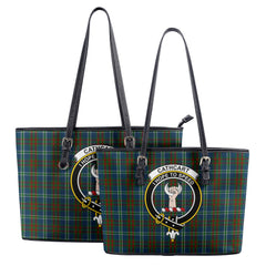 Cathcart Tartan Crest Leather Tote Bag