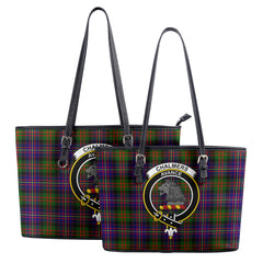 Chalmers Tartan Crest Leather Tote Bag