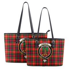 Christie Tartan Crest Leather Tote Bag