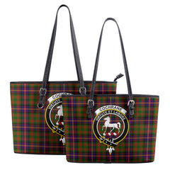 Cochrane Modern Tartan Crest Leather Tote Bag