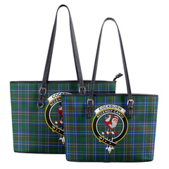 Cockburn Ancient Tartan Crest Leather Tote Bag