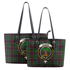 Crosbie Tartan Crest Leather Tote Bag