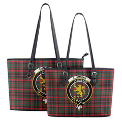 Cumming Hunting Modern Tartan Crest Leather Tote Bag