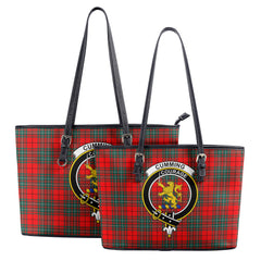 Cumming Modern Tartan Crest Leather Tote Bag