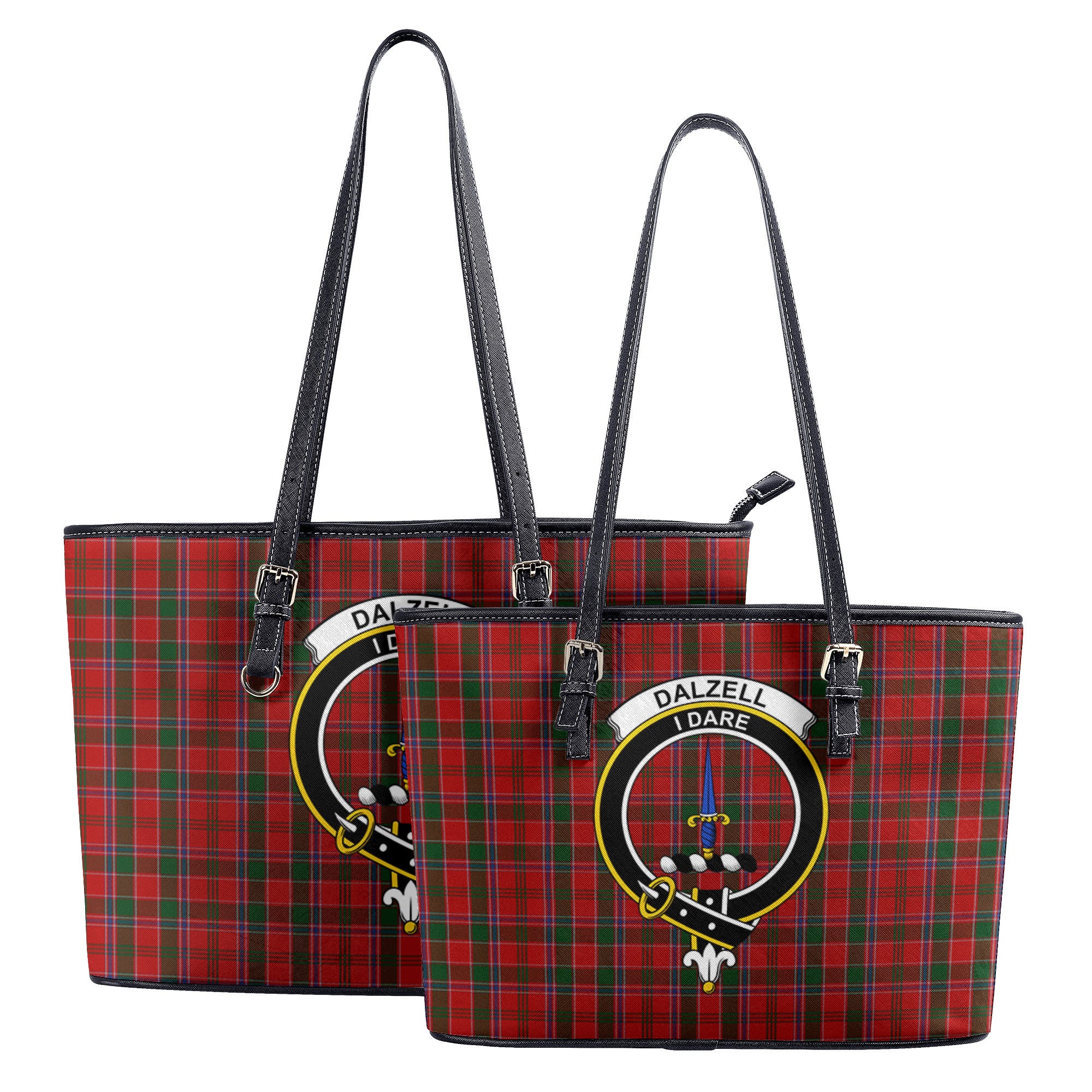 Dalzell Tartan Crest Leather Tote Bag