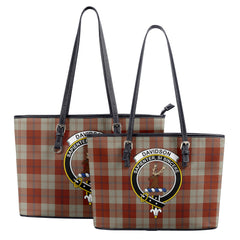 Davidson Dress Dancers Tartan Crest Leather Tote Bag