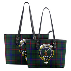 Davidson Modern Tartan Crest Leather Tote Bag