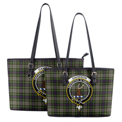 Davidson Tulloch Dress Tartan Crest Leather Tote Bag