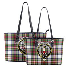 Dennistoun Tartan Crest Leather Tote Bag