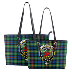 Farquharson Ancient Tartan Crest Leather Tote Bag