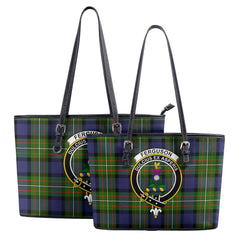 Ferguson Tartan Crest Leather Tote Bag