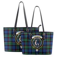 Fletcher Ancient Tartan Crest Leather Tote Bag