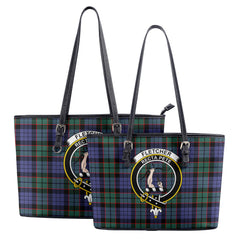 Fletcher Modern Tartan Crest Leather Tote Bag