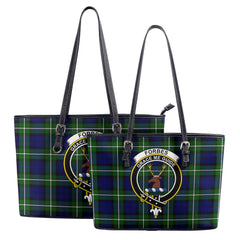 Forbes Modern Tartan Crest Leather Tote Bag