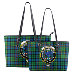 Forsyth Ancient Tartan Crest Leather Tote Bag