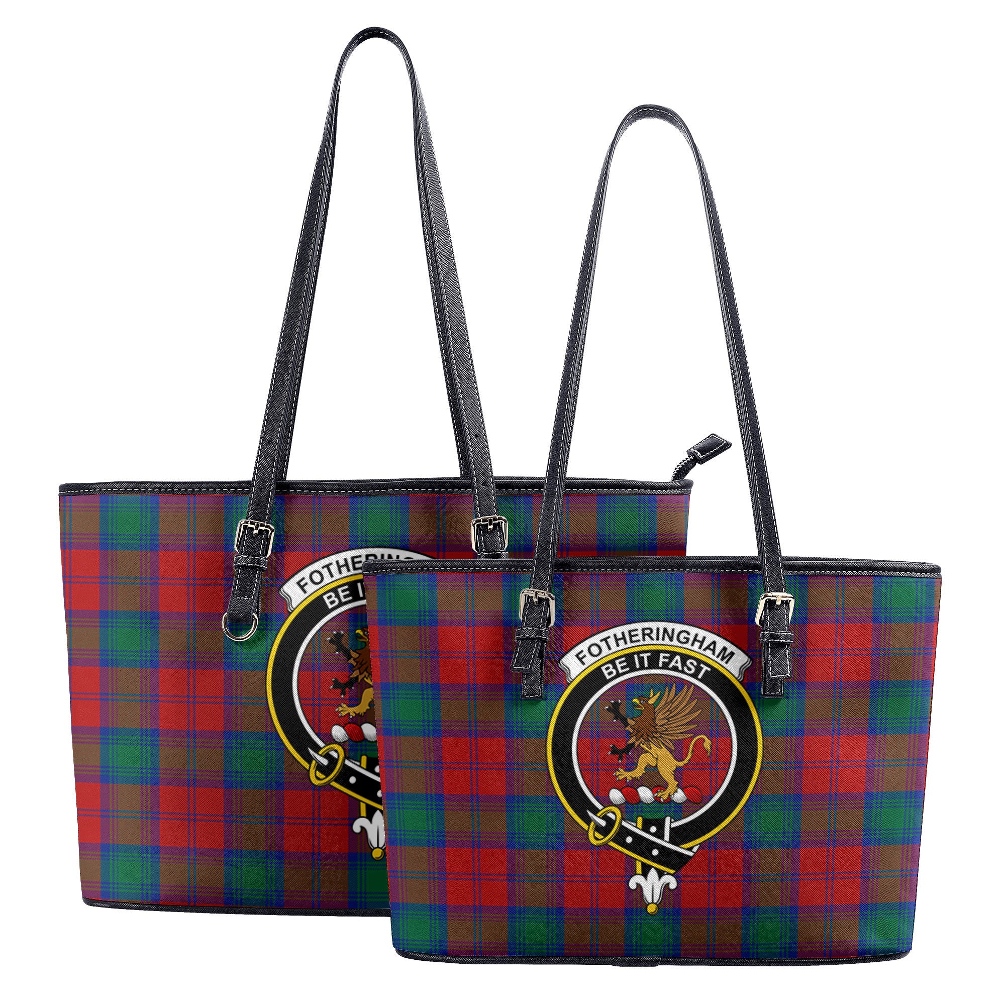 Fotheringham Tartan Crest Leather Tote Bag